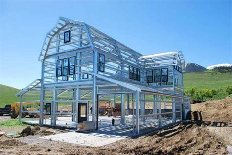 metal houses with garge door windows|cold formed metal houses.